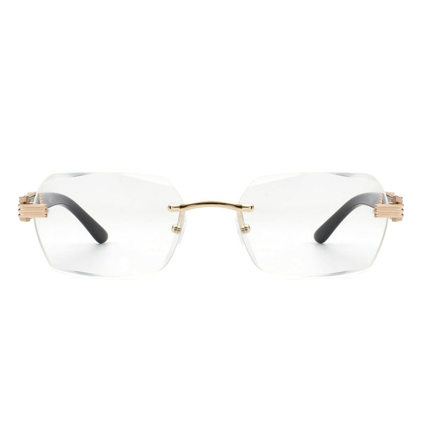 Hailstorm - Rectangle Retro Rimless Tinted Frameless Fashion Square Sunglasses