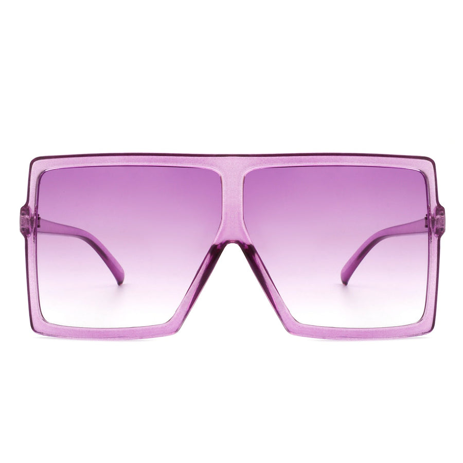 Zenithia - Square Oversized Flat Top Sunglasses- 9 Colors