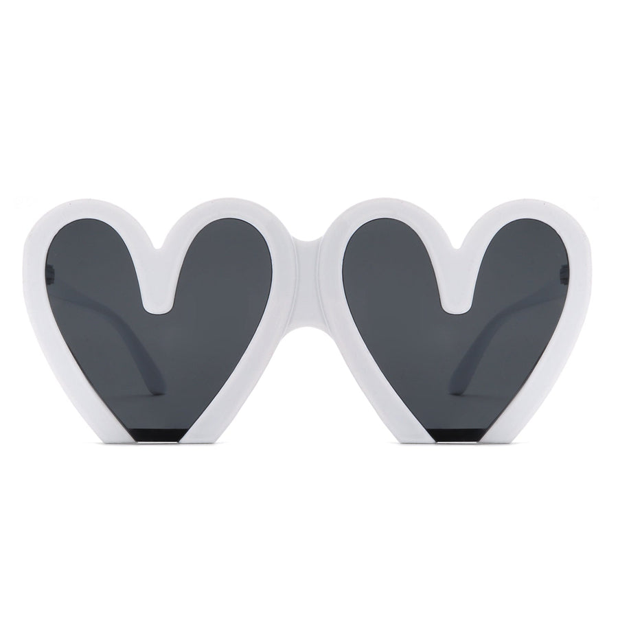 Skylette Heart Shaped Oversized Sunglasses- 7 Colors