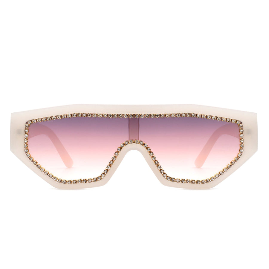 Goldleaf - Geometric Glitter Square Fashion Women Sunglasses