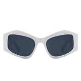 Shimmerz Oversized Square Irregular Wavy Temple Sunglasses- 7 Colors
