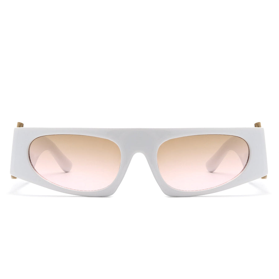 Starisle - Rectangle Chic Oval Lens Slim Sunglasses- 7 Colors