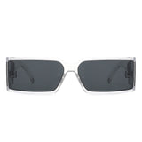 Daylumin - Retro Rectangle Chunky Square Wrap Around Sunglasses