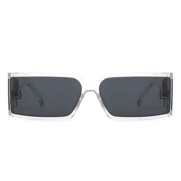 Daylumin - Retro Rectangle Chunky Square Wrap Around Sunglasses
