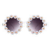 Ysabelia - Round Daisy Flower Shape Circle Sunglasses- 7 Colors