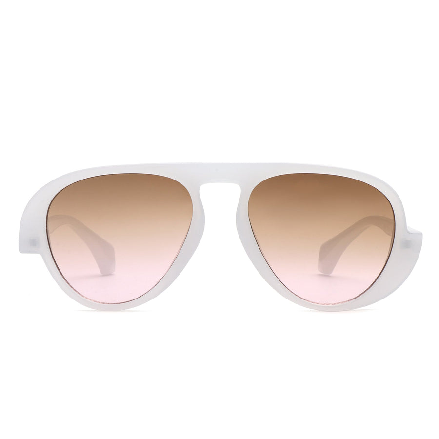 Twinklez Futuristic Chunky Aviator Fashion Sunglasses- 7 Colors