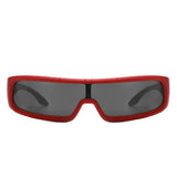 Orion - Futuristic Wrap-Around Rectangle Shield Sunglasses- 8 Colors