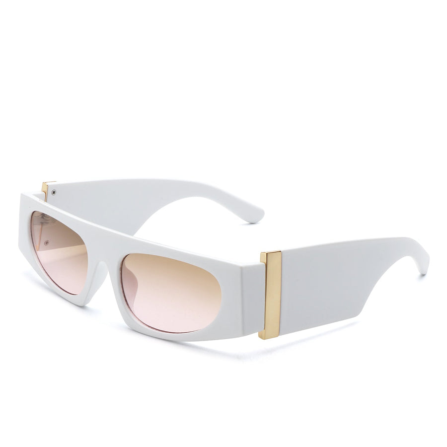 Starisle - Rectangle Chic Oval Lens Slim Sunglasses- 7 Colors