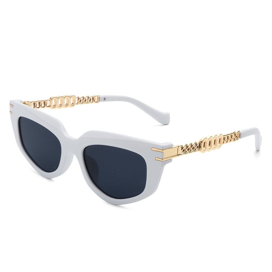 Skylight Chic Chain Link Design Cat-Eye Sunglasses- 7 Colors