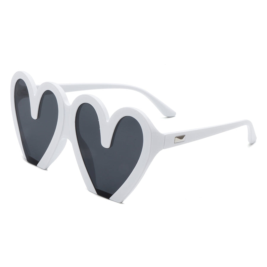 Skylette Heart Shaped Oversized Sunglasses- 7 Colors