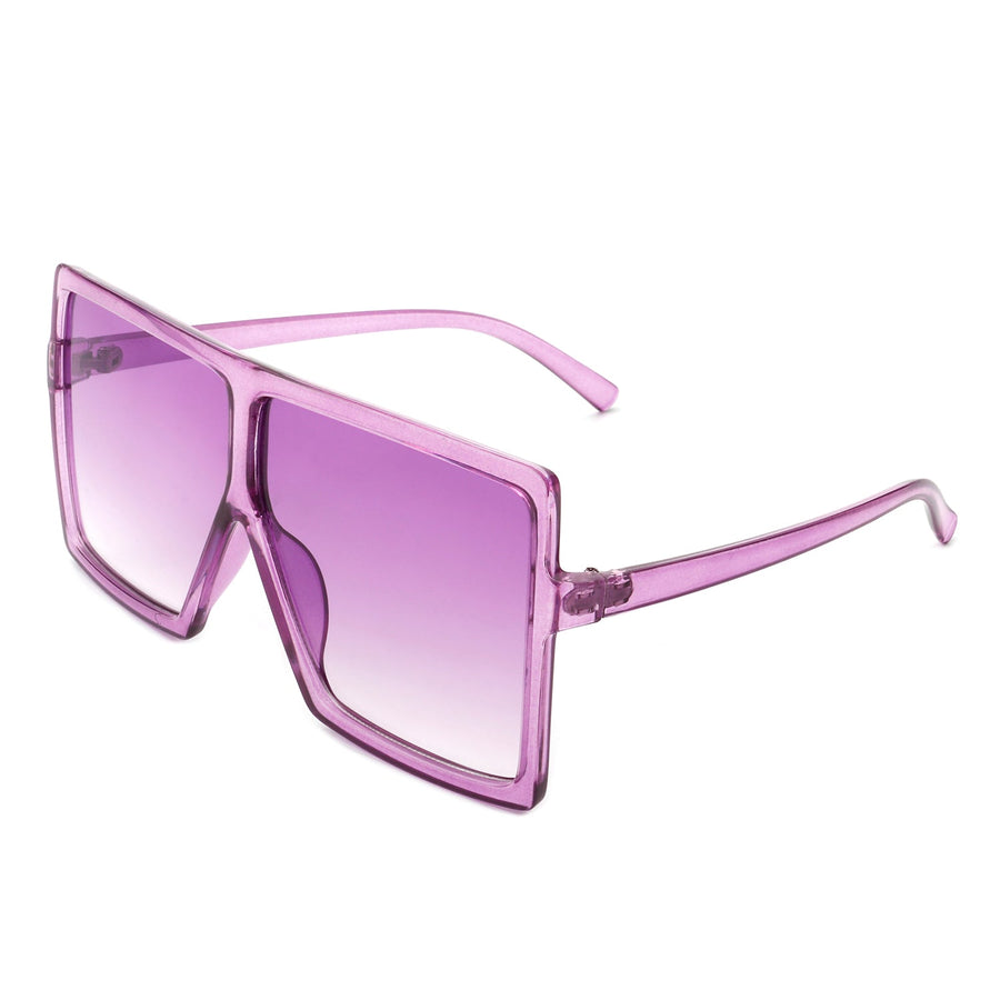 Zenithia - Square Oversized Flat Top Sunglasses- 9 Colors