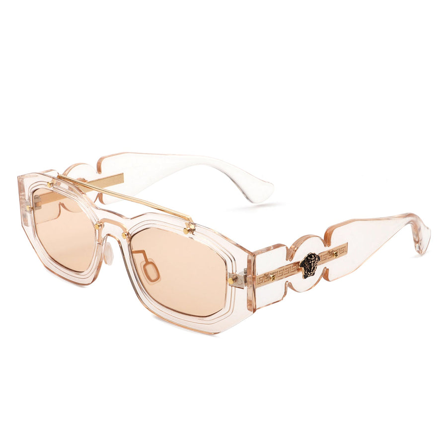 Xanadusk Geometric Retro Irregular Brow-Bar Square Fashion Sunglasses- 7 Colors
