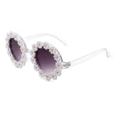 Ysabelia - Round Daisy Flower Shape Circle Sunglasses- 7 Colors