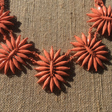 Floral Coated Necklace Set- Peach