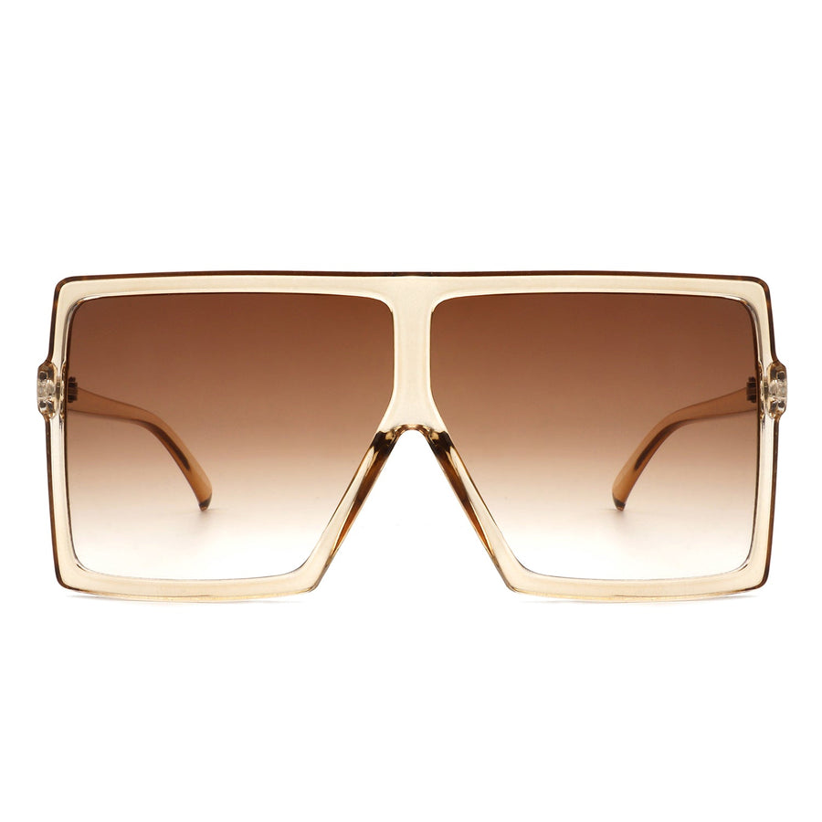 Zenithia - Square Oversized Flat Top Sunglasses- 9 Colors