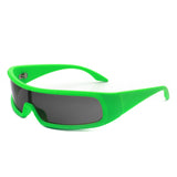 Orion - Futuristic Wrap-Around Rectangle Shield Sunglasses- 8 Colors