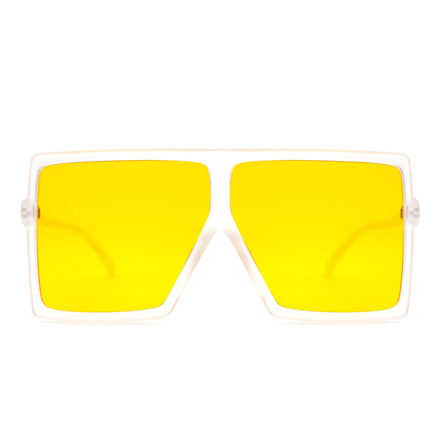 Zenithia - Square Oversized Flat Top Sunglasses- 9 Colors