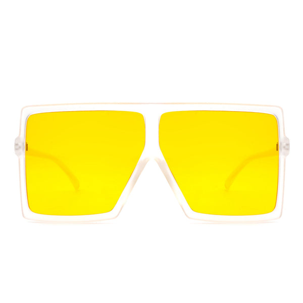 Zenithia - Square Oversize Women Flat Top Fashion Sunglasses