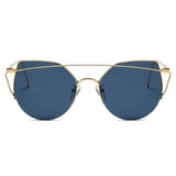 DILLON | Modern Cat Eye Mirrored Flat Lens Sunglasses Circle