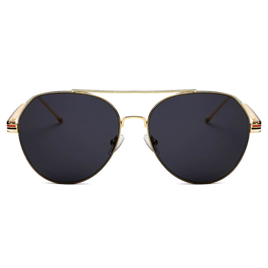 ERIE - Modern Teardrop Aviator Flat Mirrored Flat Lens Sunglasses
