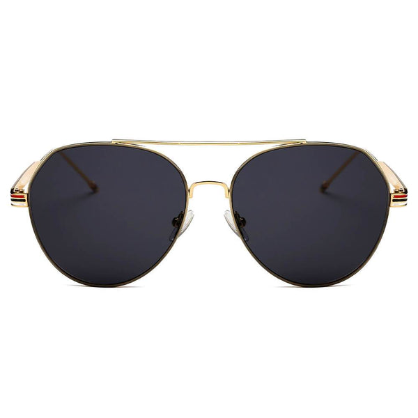 ERIE - Modern Teardrop Aviator Flat Mirrored Flat Lens Sunglasses