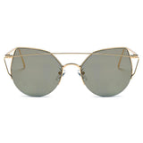 DILLON | Modern Cat Eye Mirrored Flat Lens Sunglasses Circle
