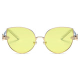 CENTRALIA | Women Metal Frame Cat Eye Hands Classic Sunglasses
