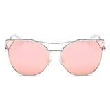 Aspen - Women Trendy Mirrored Lens Cat Eye Sunglasses