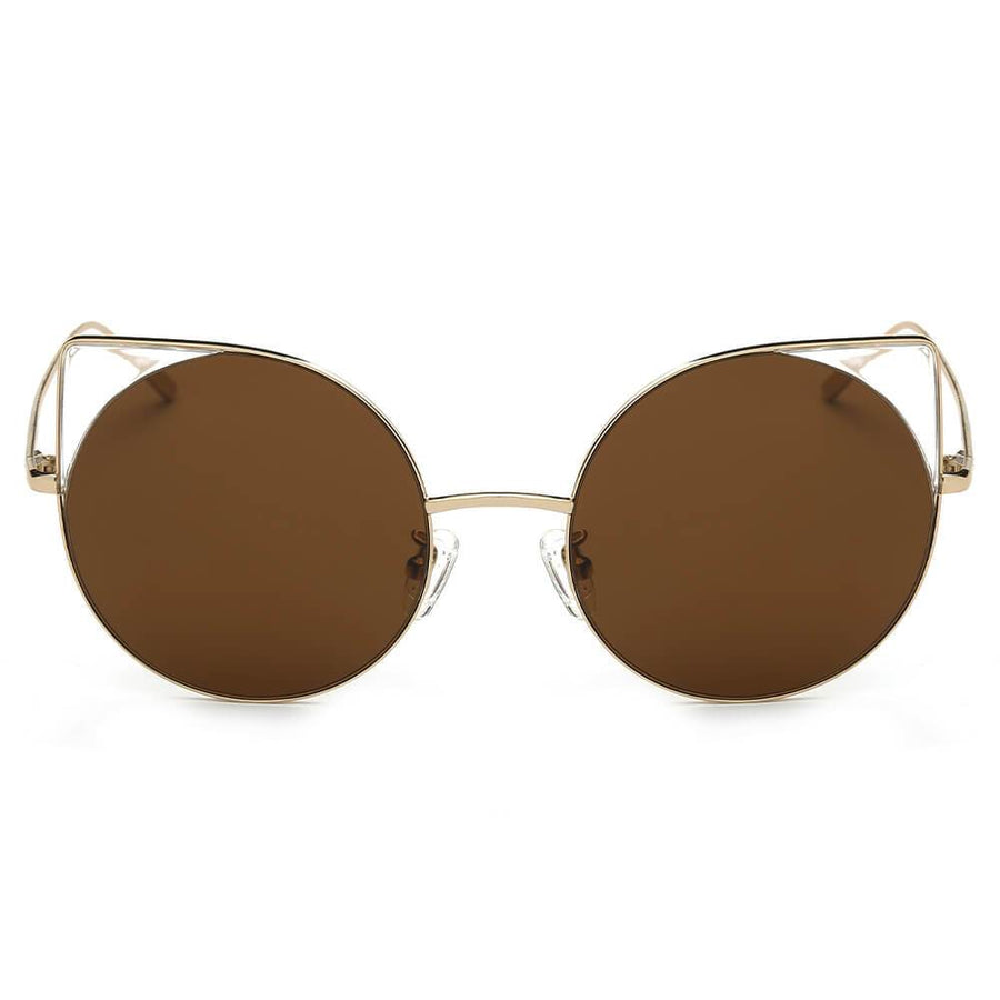 Dublin- Mirrored Lens Round Cat-Eye Sunglasses- 6 Colors