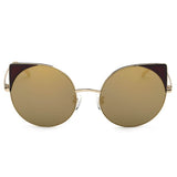 Dublin- Mirrored Lens Round Cat-Eye Sunglasses- 6 Colors