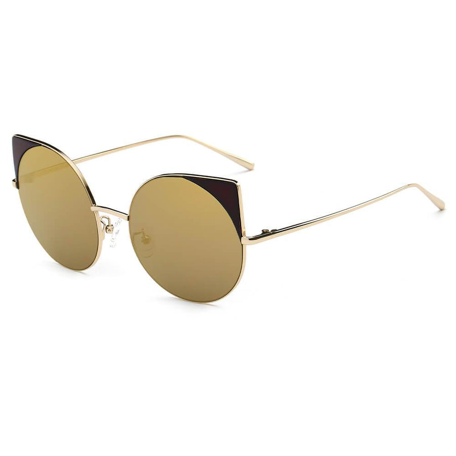 Dublin- Mirrored Lens Round Cat-Eye Sunglasses- 6 Colors