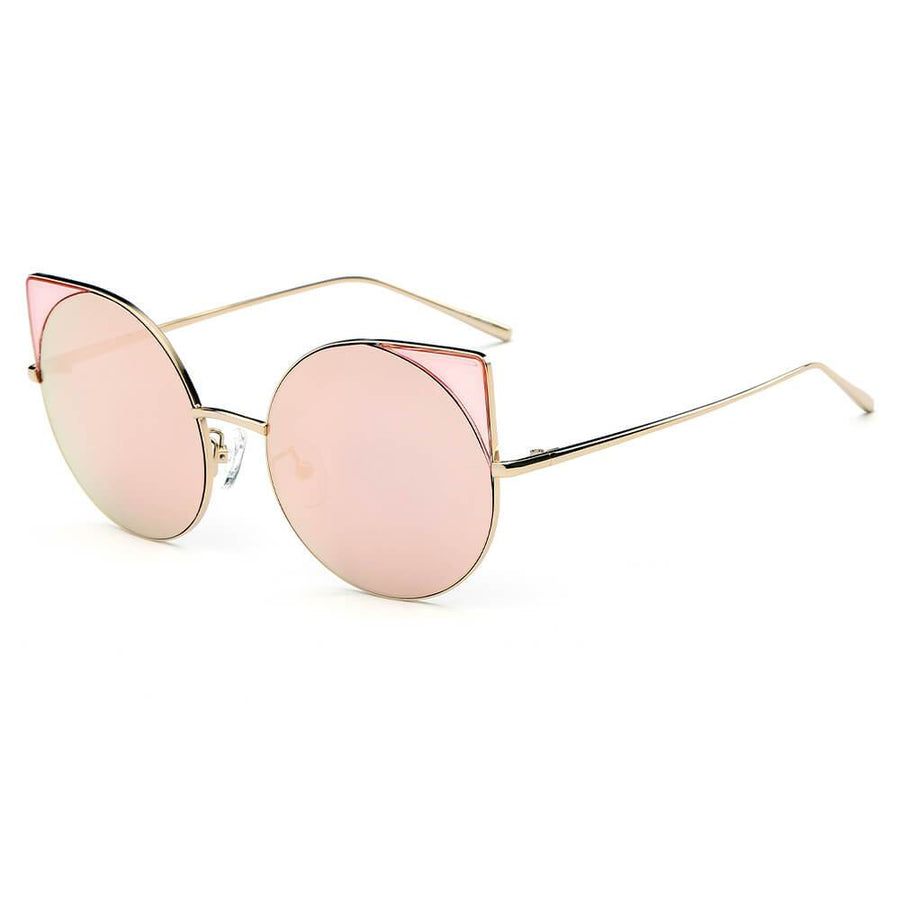 Dublin- Mirrored Lens Round Cat-Eye Sunglasses- 6 Colors