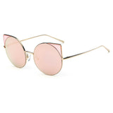 Dublin- Mirrored Lens Round Cat-Eye Sunglasses- 6 Colors