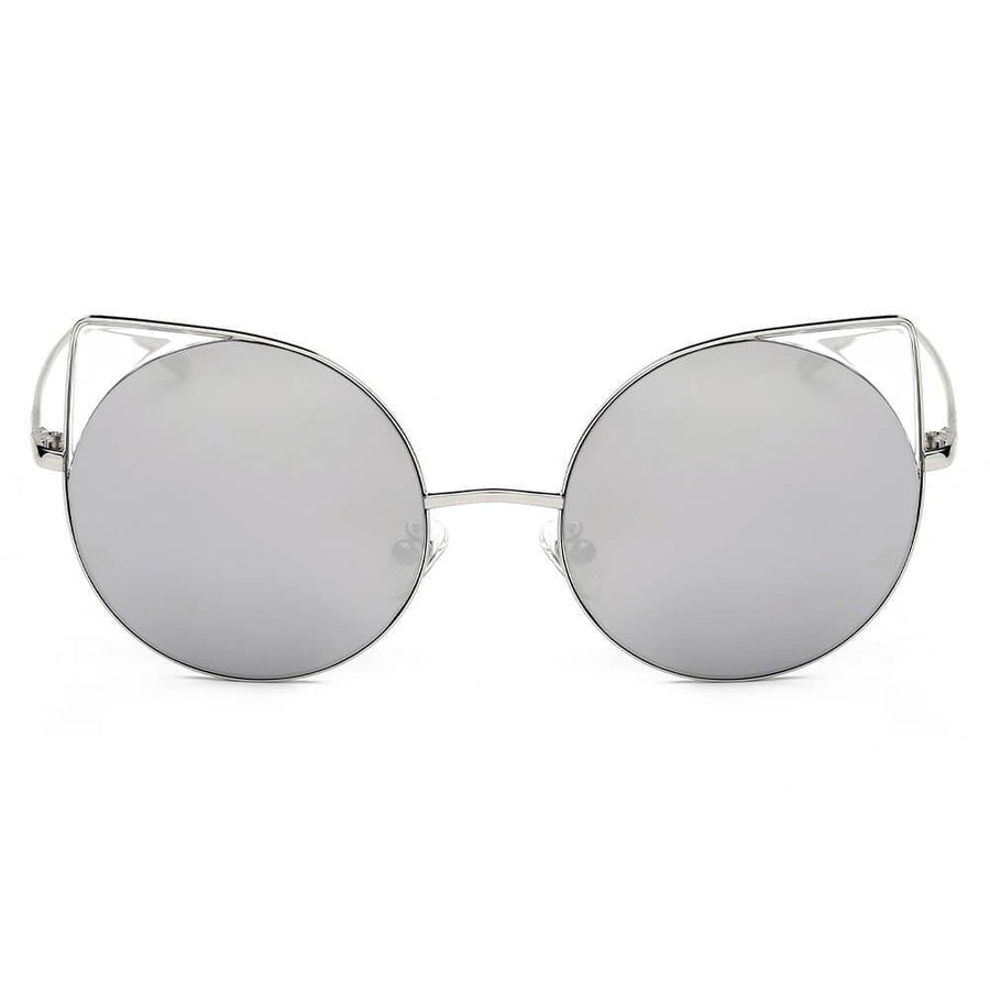 Dublin- Mirrored Lens Round Cat-Eye Sunglasses- 6 Colors