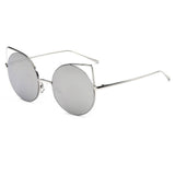 Dublin- Mirrored Lens Round Cat-Eye Sunglasses- 6 Colors