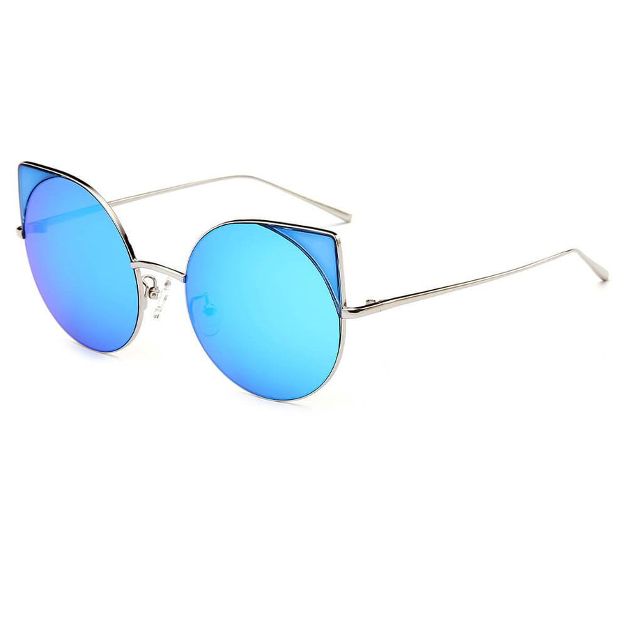 Dublin- Mirrored Lens Round Cat-Eye Sunglasses- 6 Colors