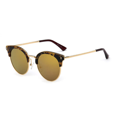 BILOXI | Women Half Frame Round Cat Eye Polarized Sunglasses