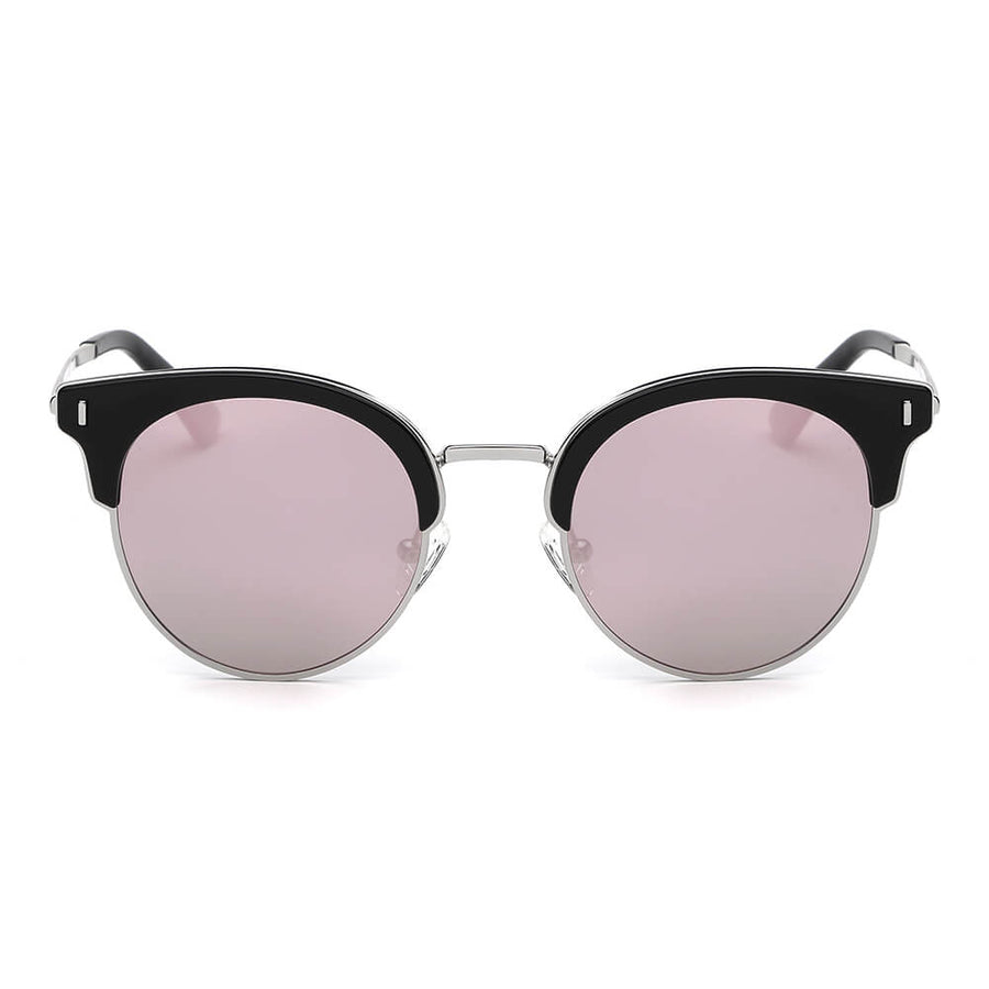BILOXI Half Frame Round Cat-Eye Polarized Sunglasses- 6 Colors
