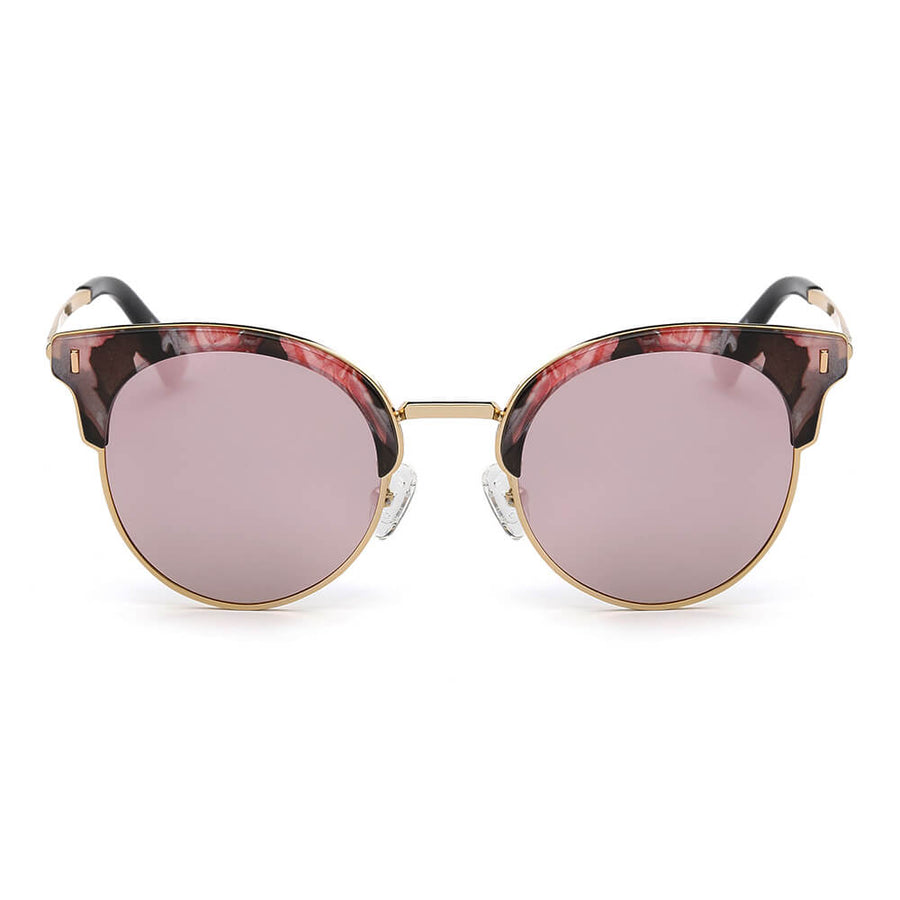 BILOXI Half Frame Round Cat-Eye Polarized Sunglasses- 6 Colors