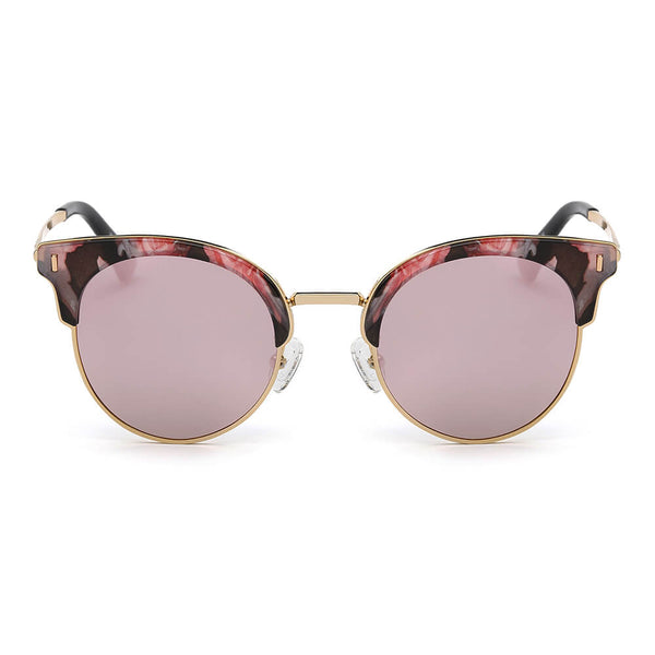 BILOXI | Women Half Frame Round Cat Eye Polarized Sunglasses