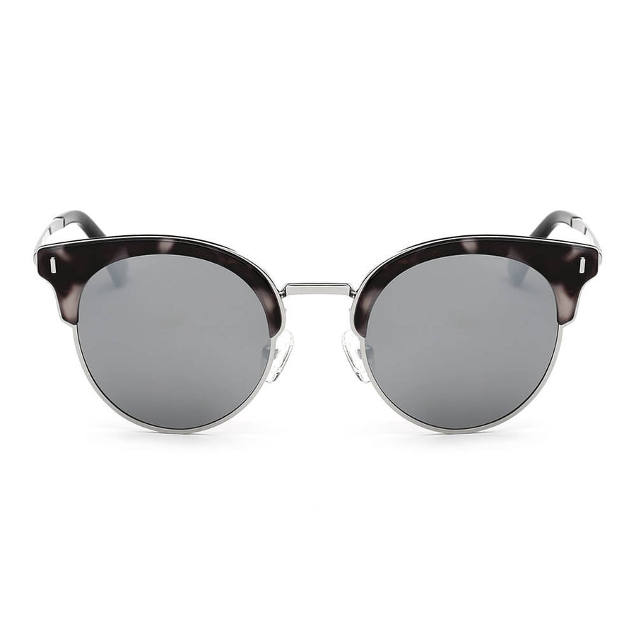 BILOXI Half Frame Round Cat-Eye Polarized Sunglasses- 6 Colors