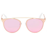 FRISCO | Modern Horn Rimmed Metal Frame Round Sunglasses- 5 Colors