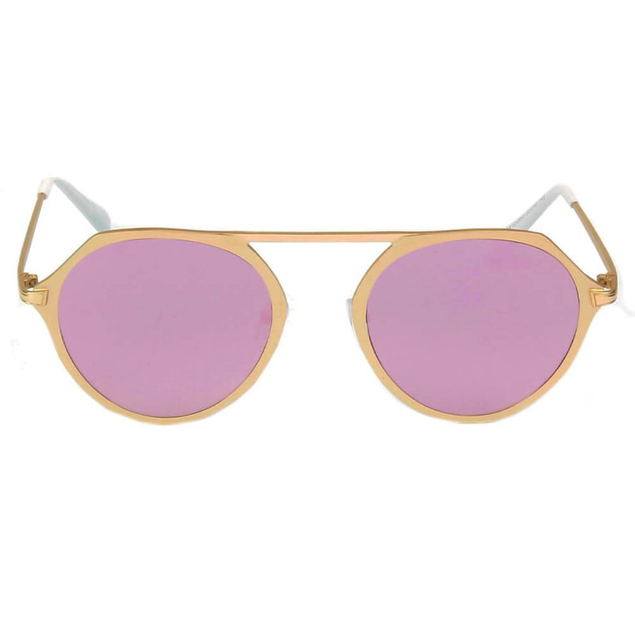 DRESDEN | Modern Flat Top Slender Round Sunglasses- 5 Colors
