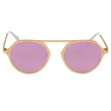 DRESDEN | Modern Flat Top Slender Round Sunglasses- 5 Colors