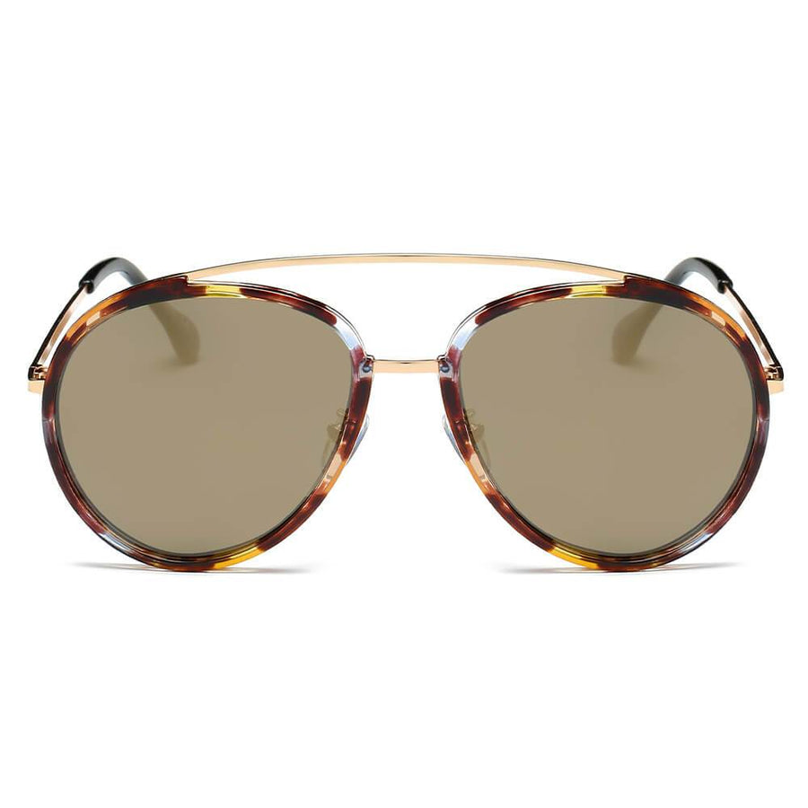 FARMINDALE | Polarized Circle Round Brow Bar Sunglasses- 6 Colors