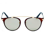 FRISCO | Modern Horn Rimmed Metal Frame Round Sunglasses- 5 Colors