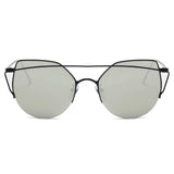 DILLON | Modern Cat Eye Mirrored Flat Lens Sunglasses Circle