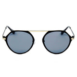 DRESDEN | Modern Flat Top Slender Round Sunglasses- 5 Colors