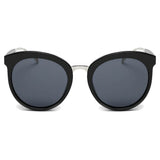 NORTH | Women's Oversized Round Mirrored Lens Horned Rim Sunglasses