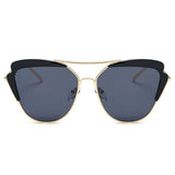 GALVESTON | Women's Brow Bar Mirrored Lens Cat Eye Sunglasses